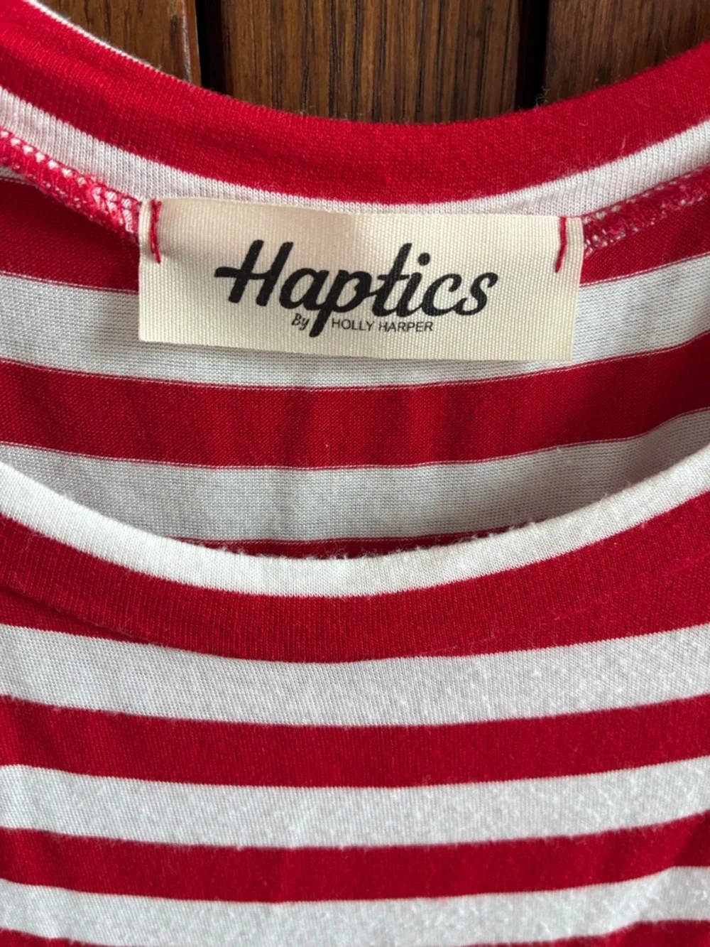 Haptics Red & White Striped Short Sleeve Tee - Picture 2 of 4